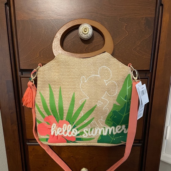 Disney Hello Summer Palm Straw Crossbody - Picture 2 of 5